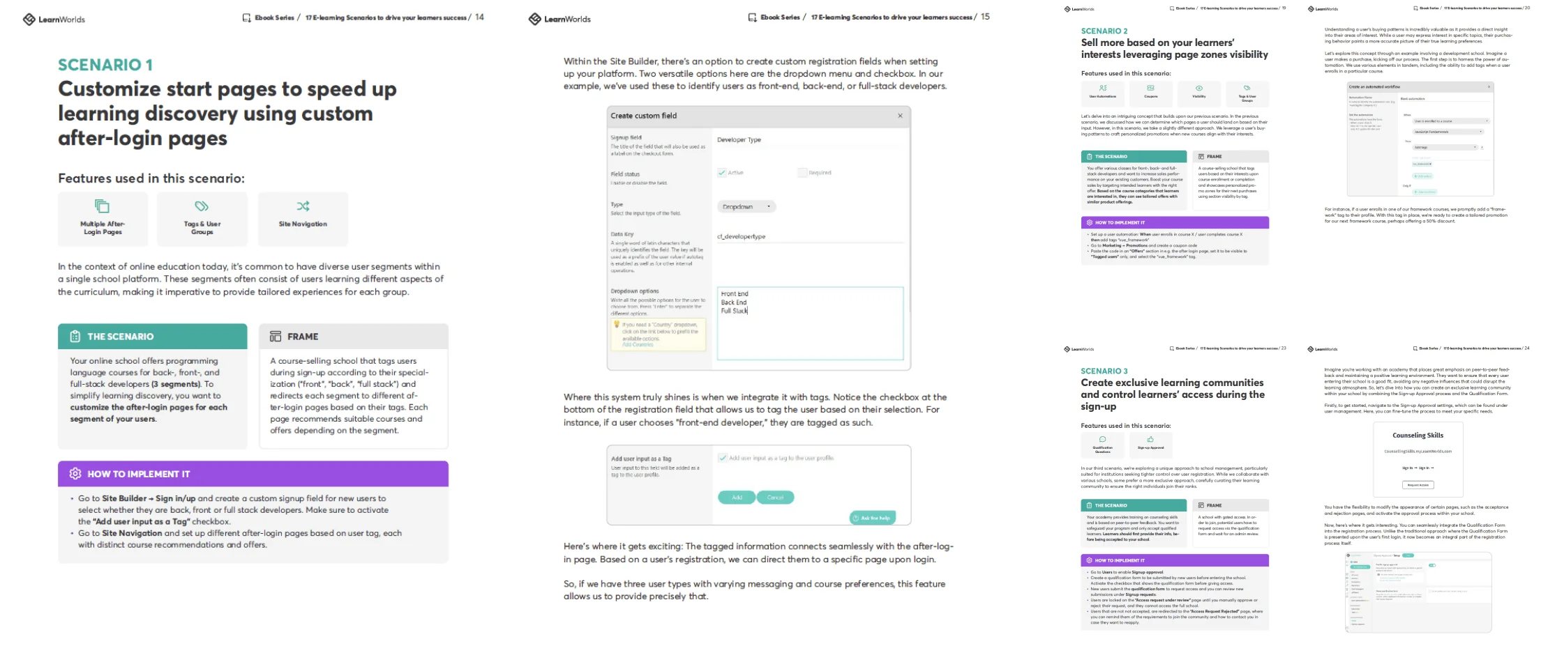 Ebook 17 E-learning Scenarios to Drive Your Learners Success. Sample pages.