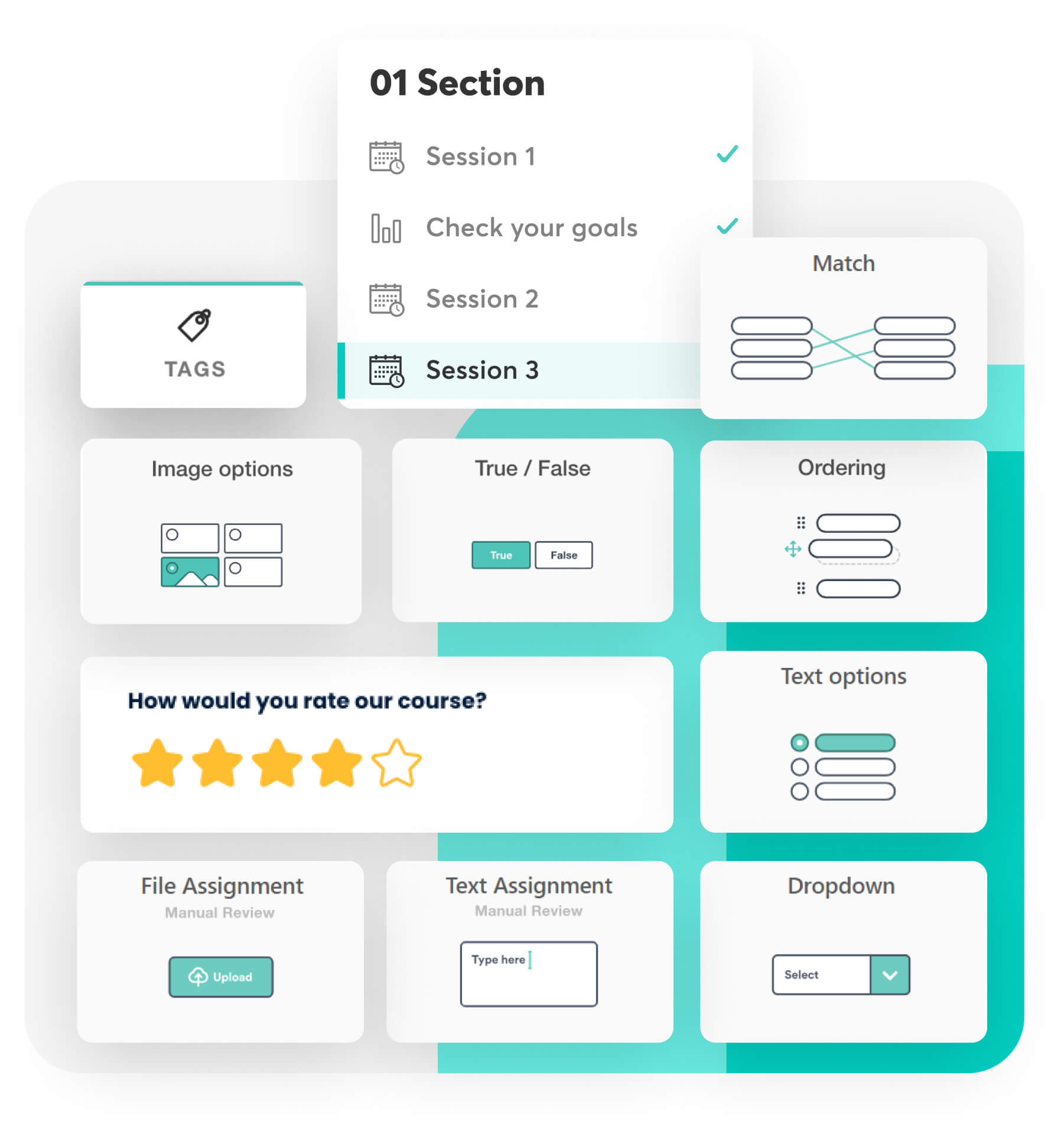 Create powerful assessments that test your learners' knowledge effectively.