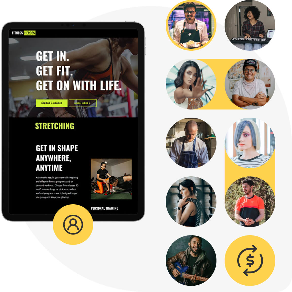 Building a website for a fitness community. An examples from creators in the fitness industry.