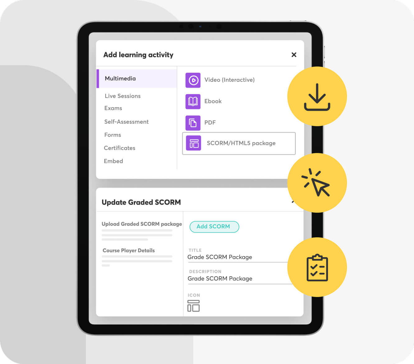 Deliver online courses with greater flexibility and offer graded SCORMs. A look from within the LearnWorlds platform.