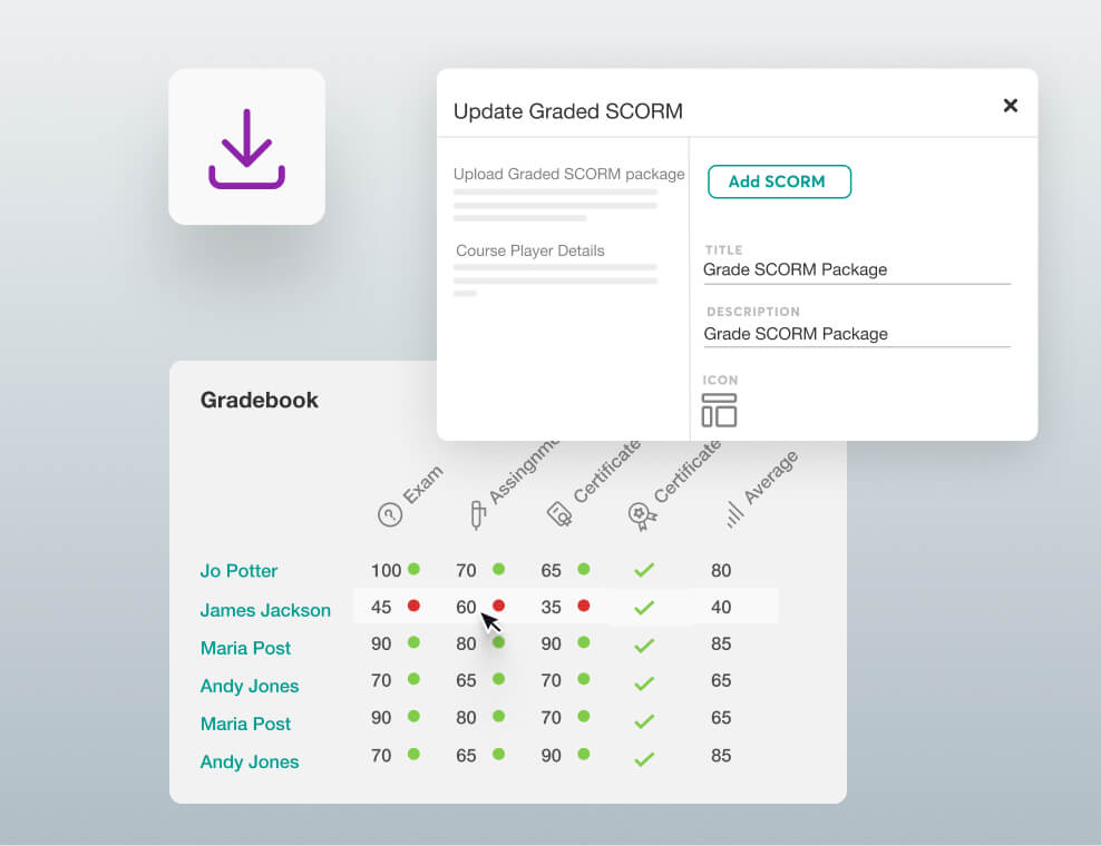 Deliver online courses with greater flexibility and offer graded SCORMs. A look from within the LearnWorlds platform.