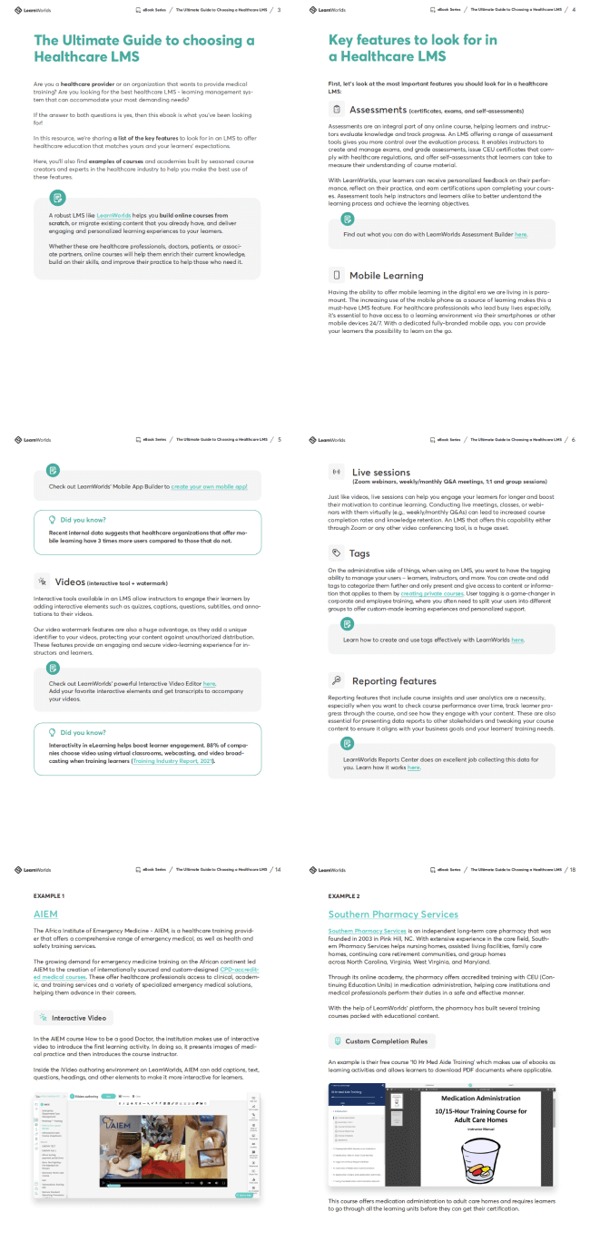 The ultimate guide to choosing a healthcare lms. Sample pages.