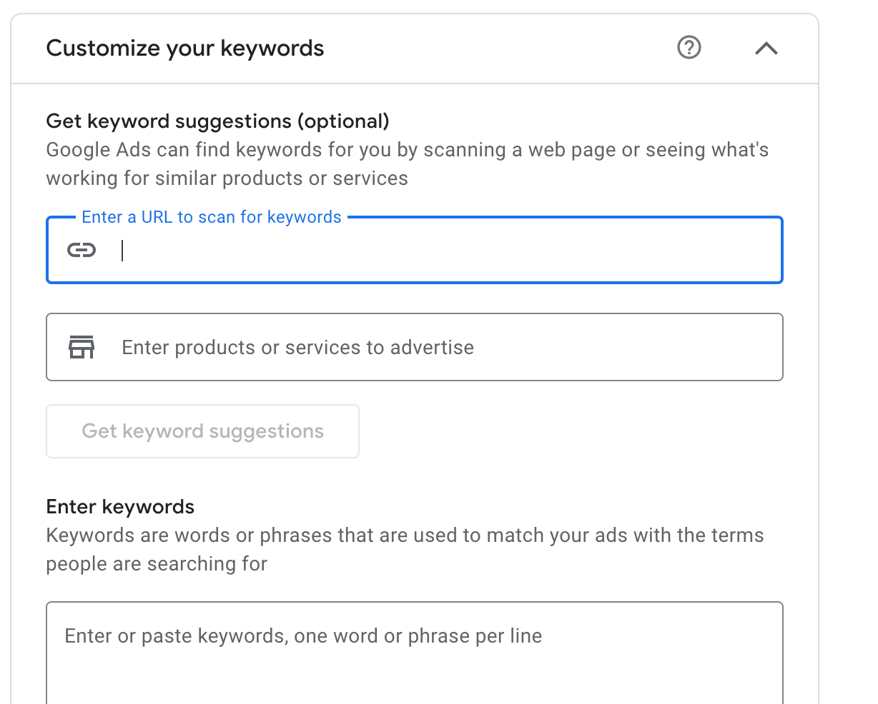 Google ads_adding keywords