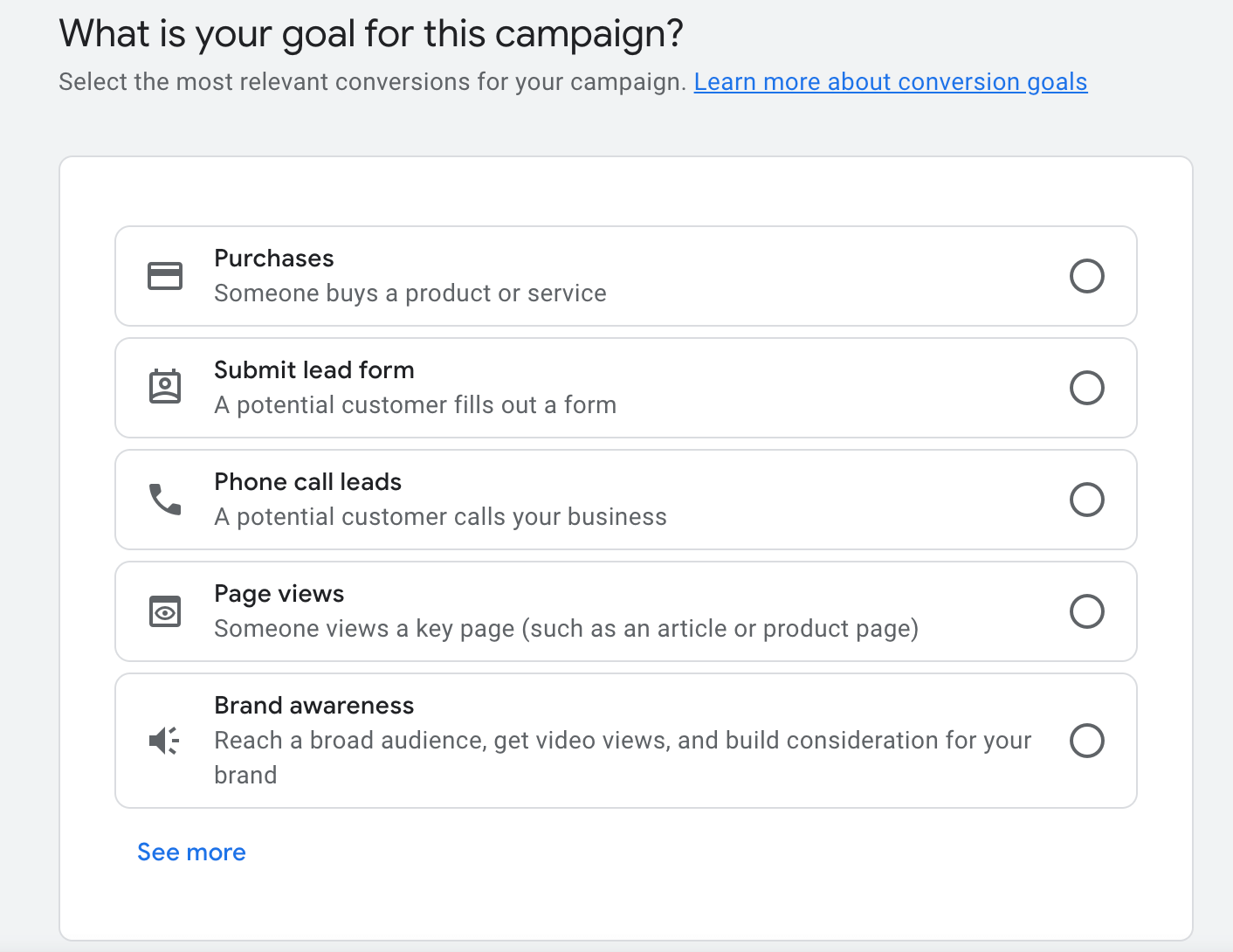 Google ads_campaign goals