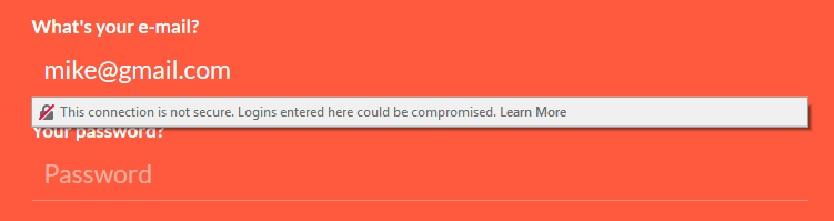 Firefox notification warning for http