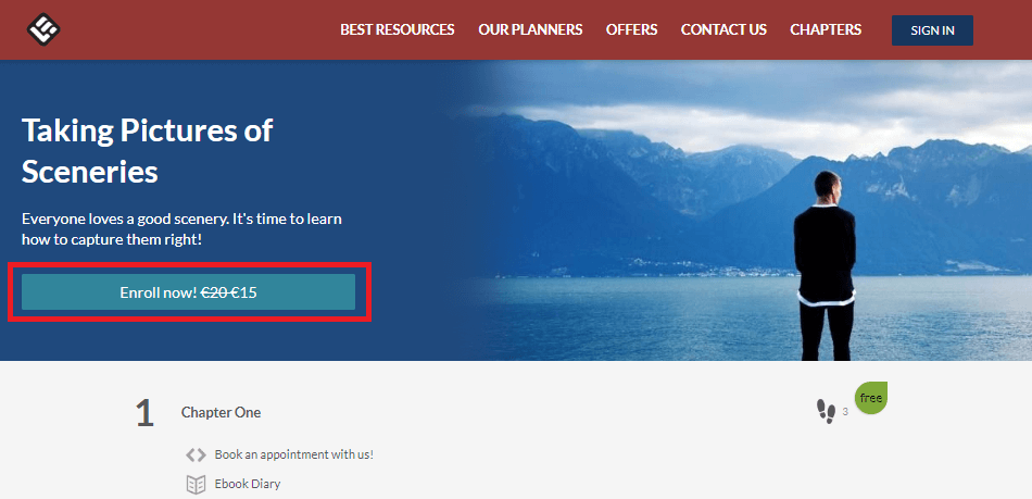 Course with a discounted price