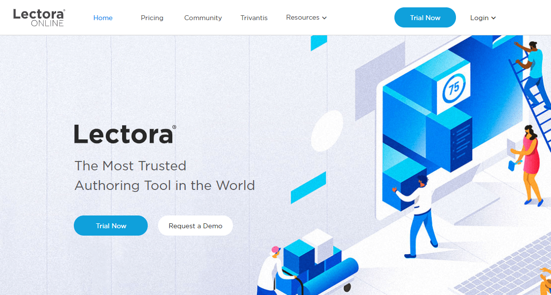 A screenshot showing a part of Lectora's website.