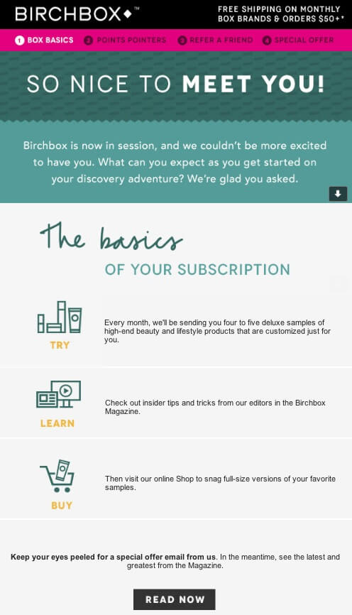 Birchbox Email example.