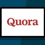 A laptop mockup showing the logo of Quora.