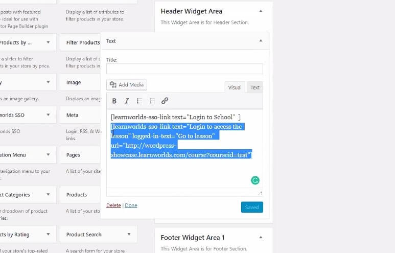 Wordpress widget example