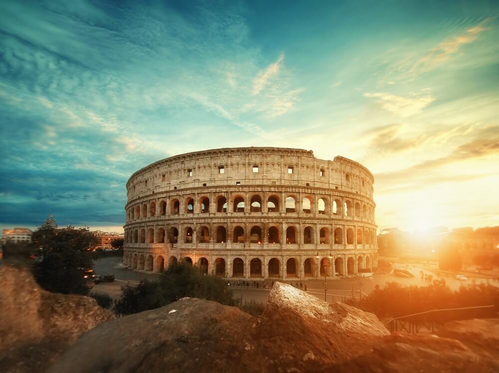 The Colosseum of Rome.