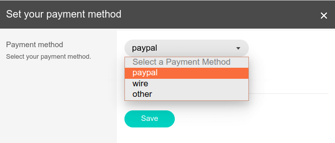 setting the affiliate payment method