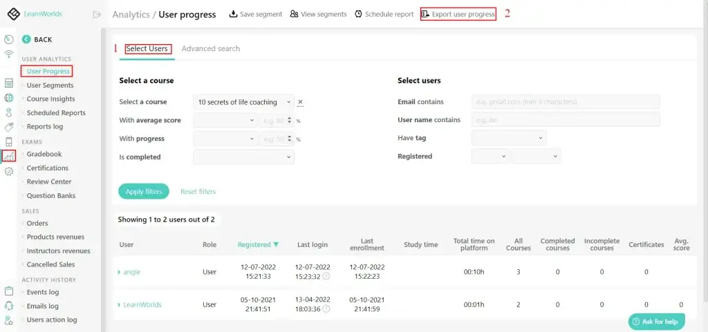 user-progress-gradebook-assessments-learnworlds