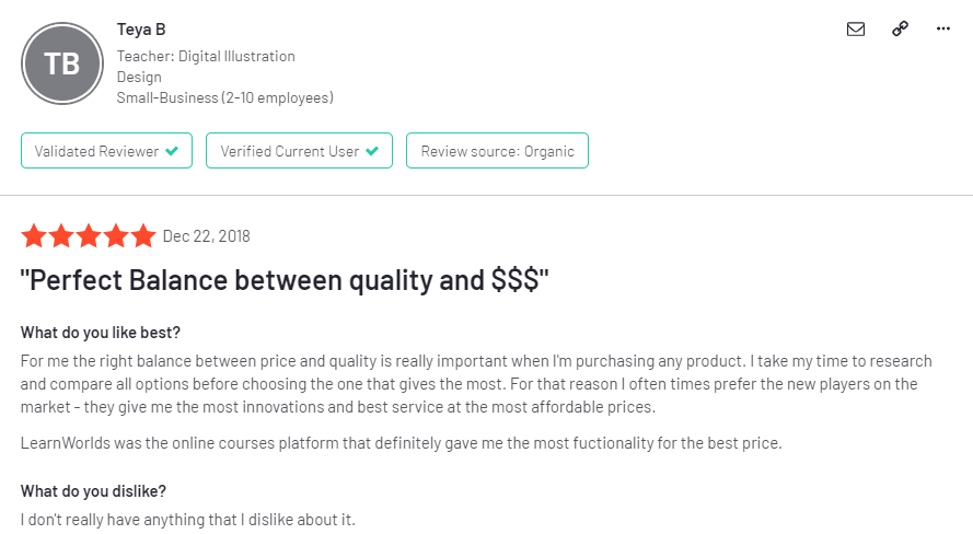 G2 reviews on the LearnWorlds Course Platform.