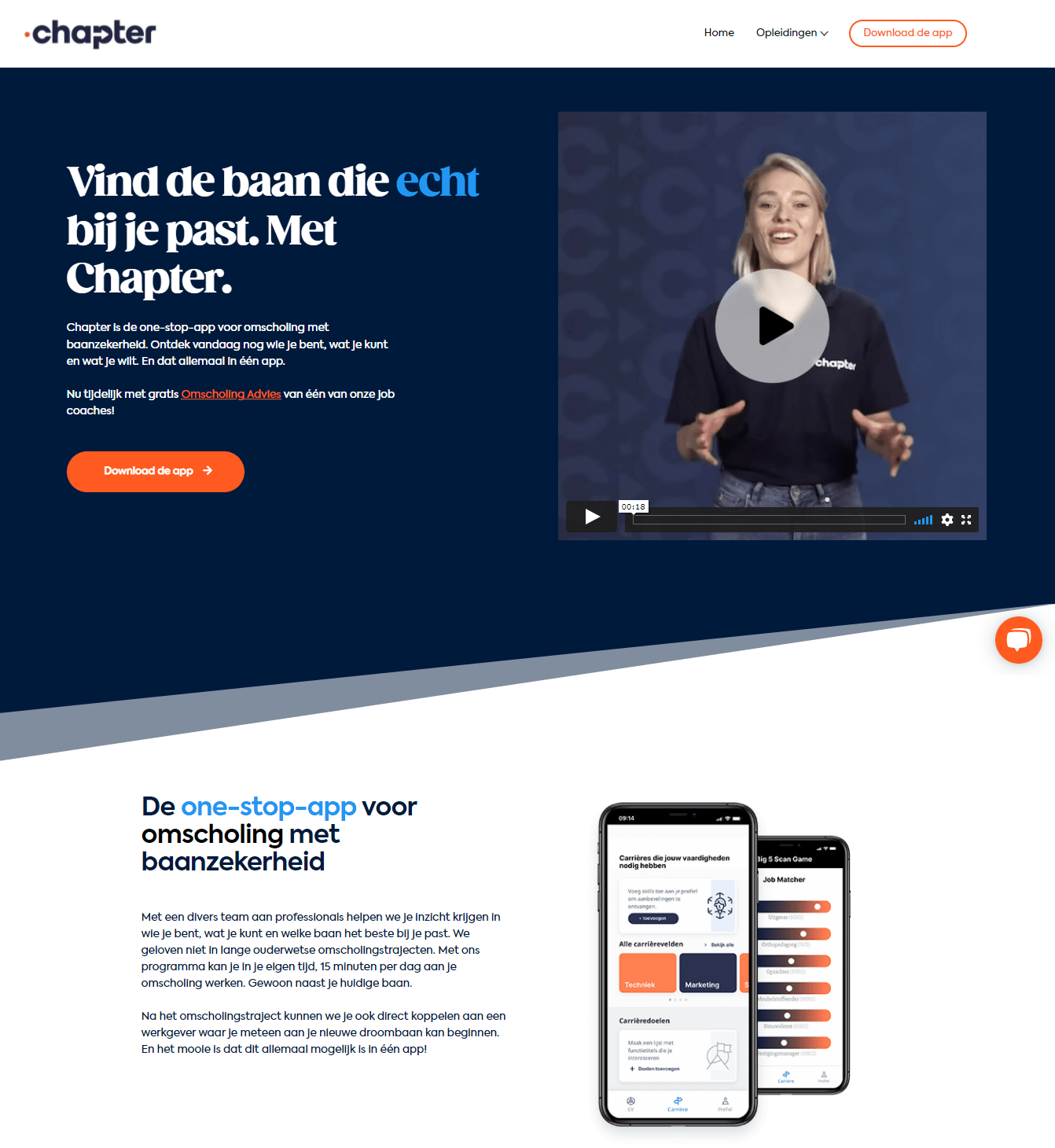 chapter screenshot of landing page
