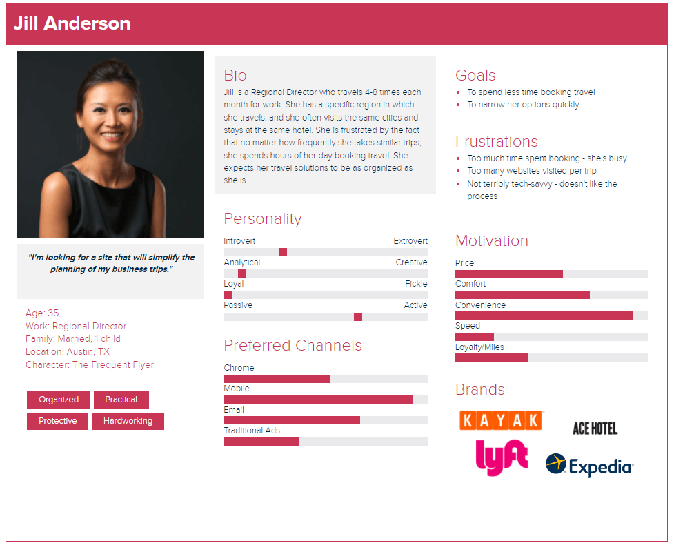 customer persona example from xtensio