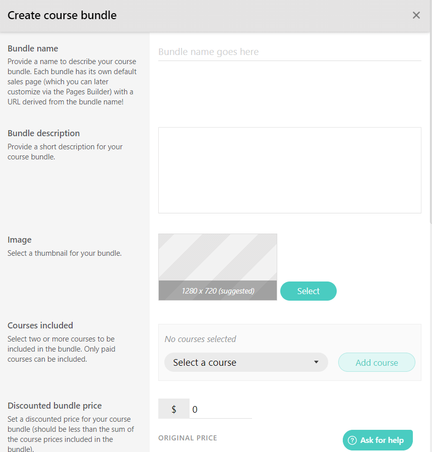 learnworlds course bundle screenshot