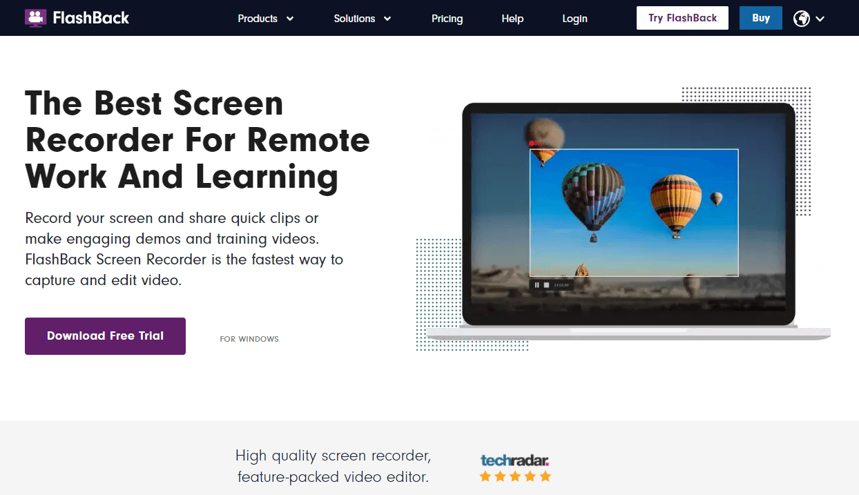 Screenshot of flashback