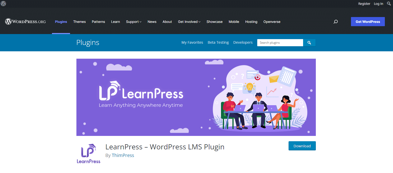 screenshot of learnpress