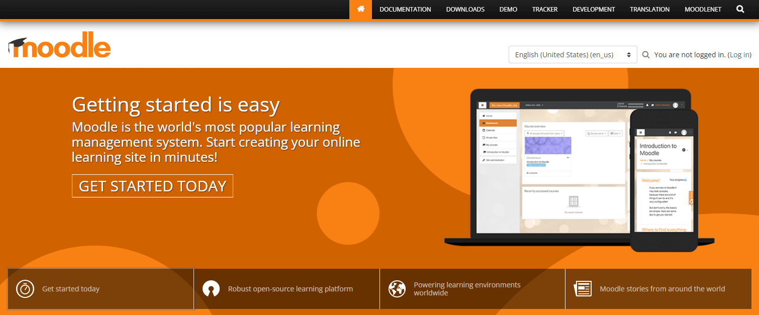 screenshot of Moodle LMS