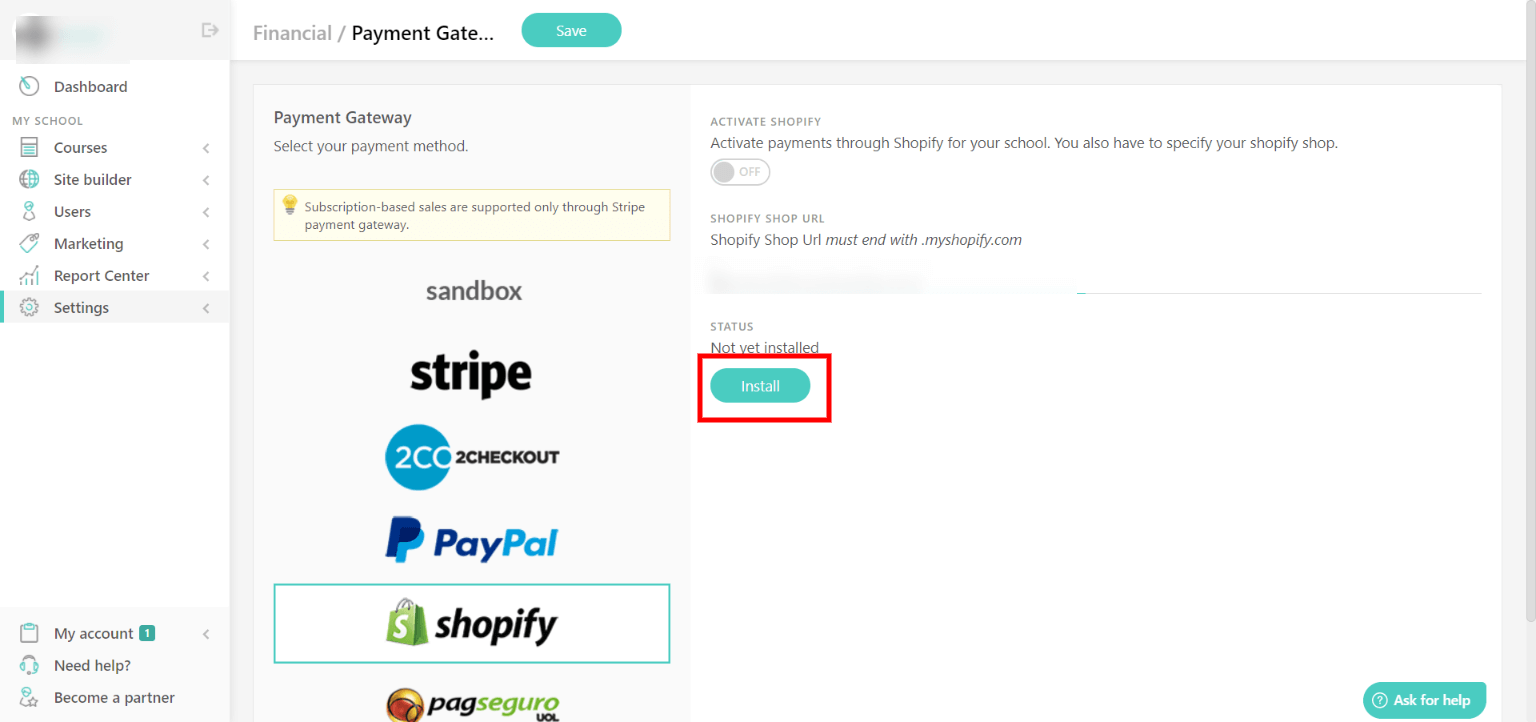 Connect LearnWorlds to Shopify