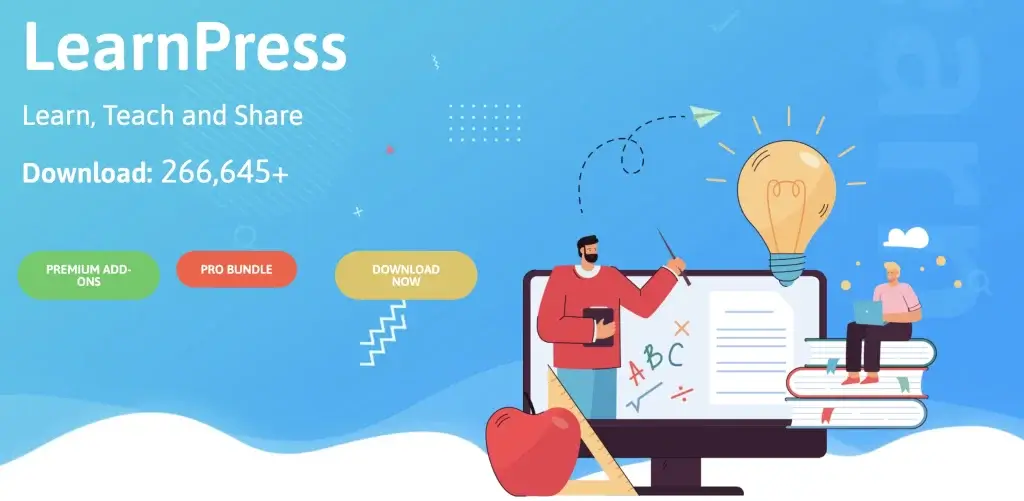 LearnPress LMS landing page screenshot