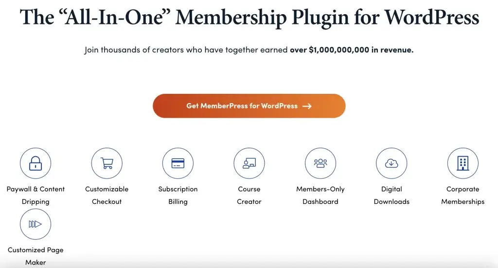 MemberPress LMS landing page screenshot