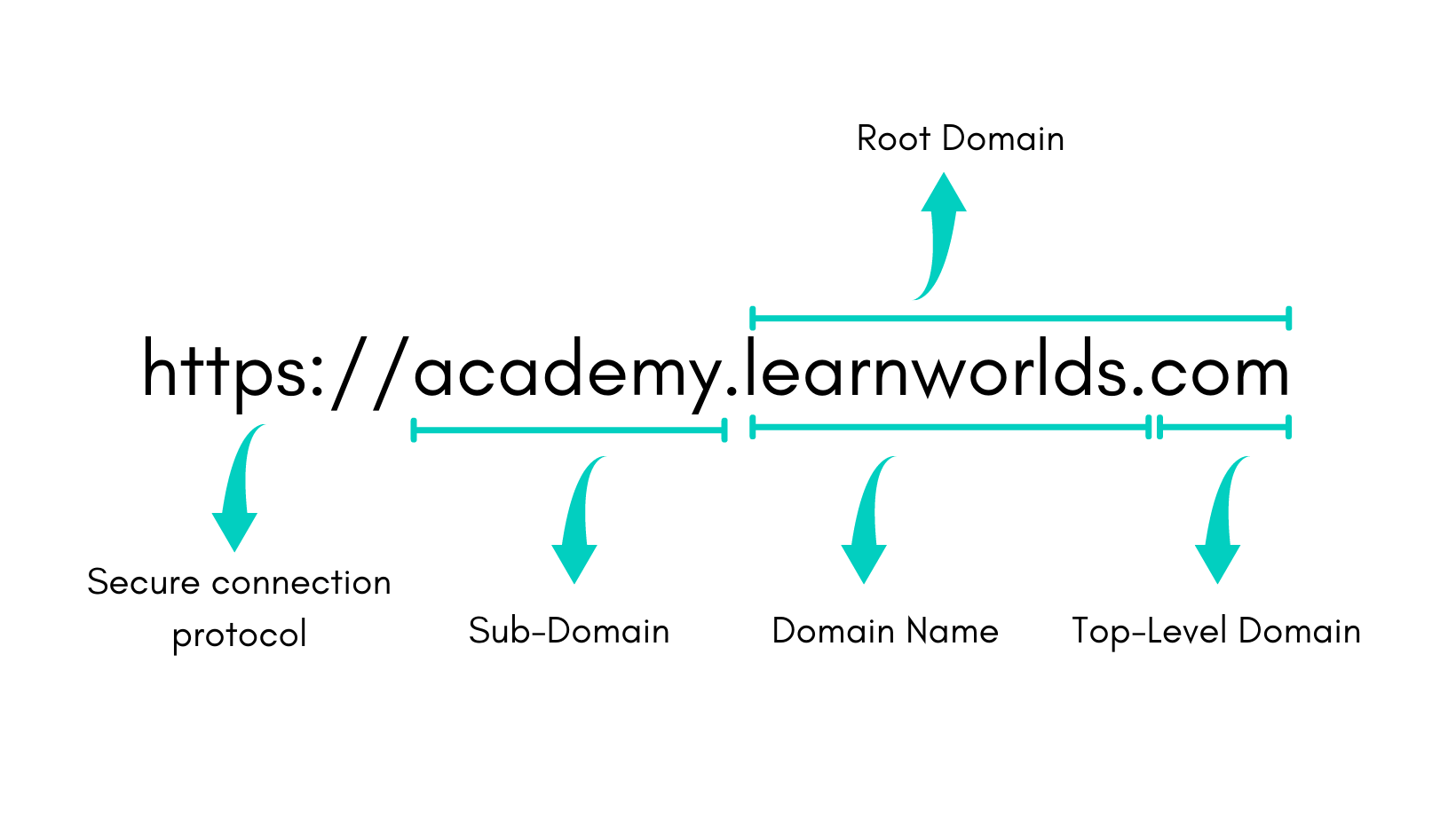 Example of a subdomain on LearnWorlds as an academy.