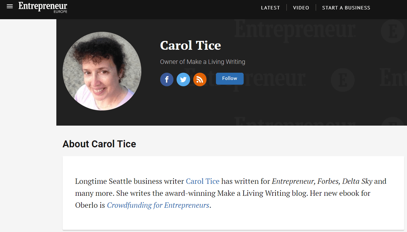 CArol Tice on Entrepreneur.com