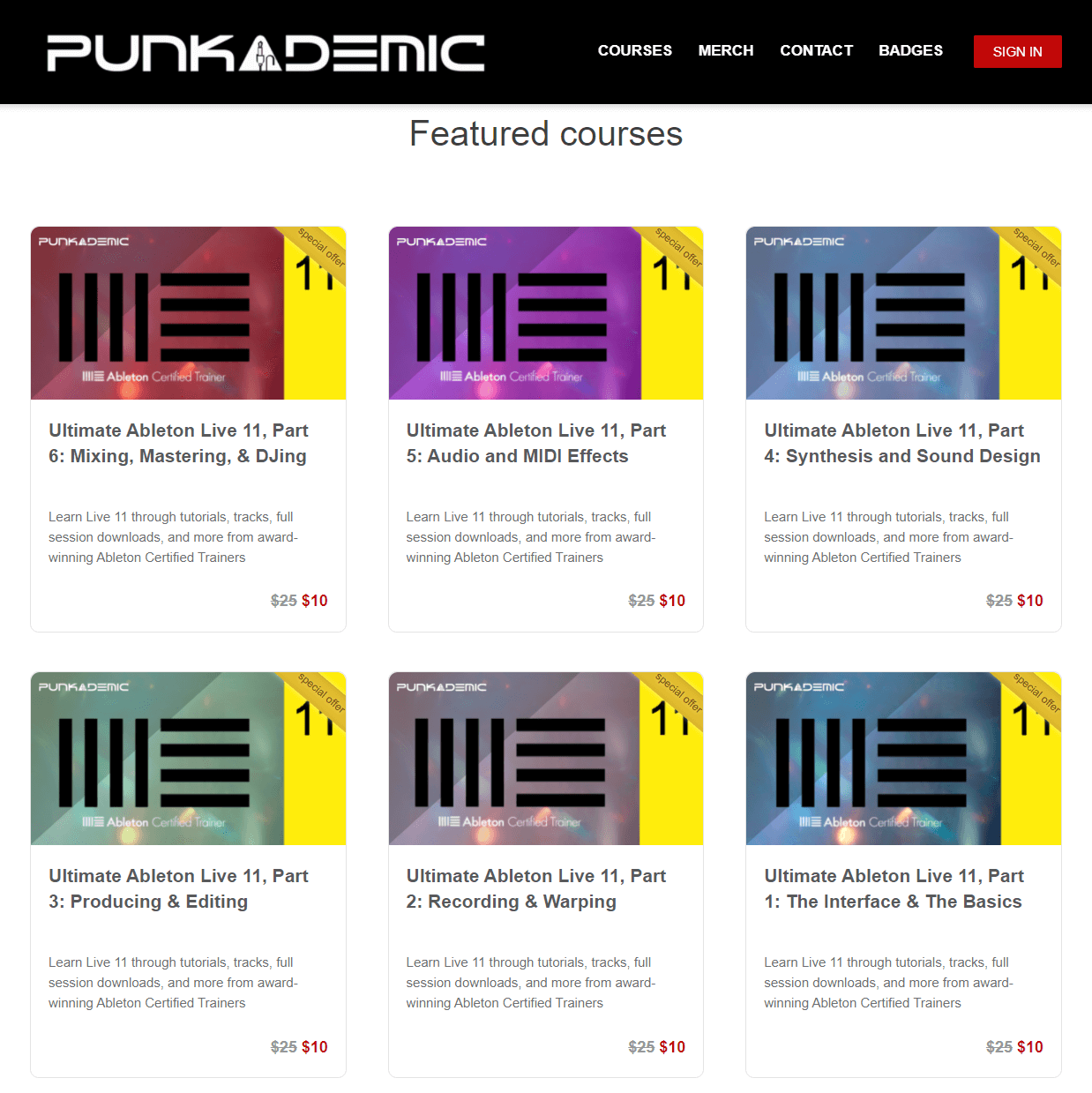 Punkademic courses