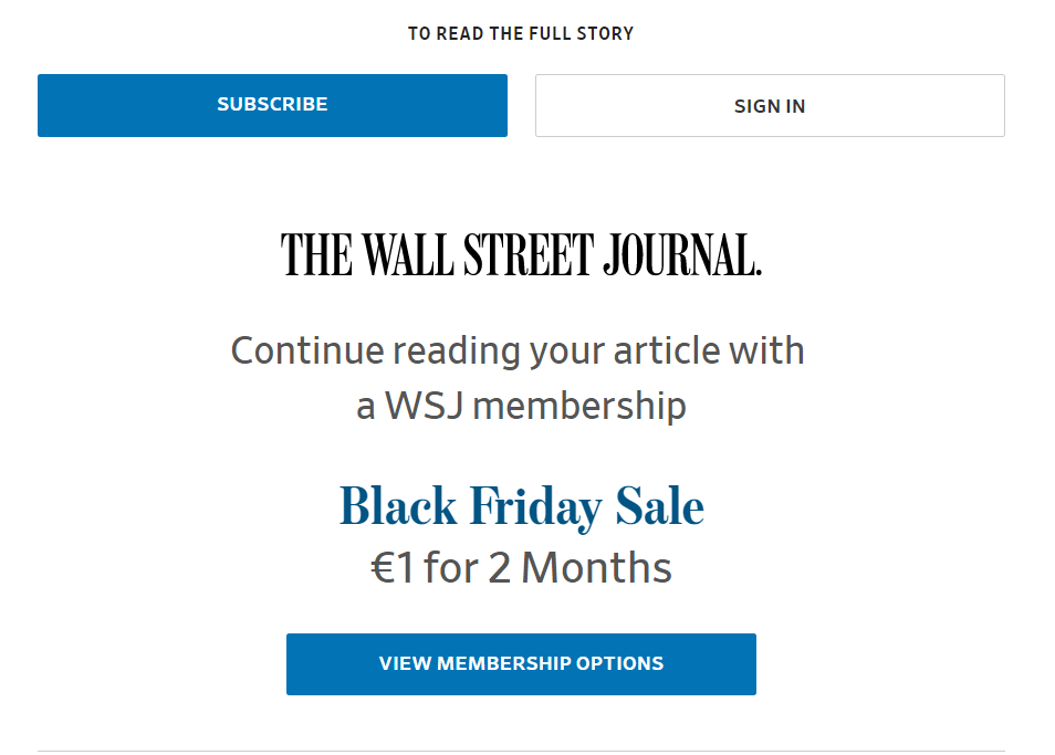 Wall Street Journal Paywall