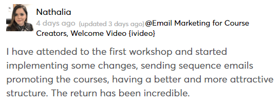 Review on the email marketing workshop