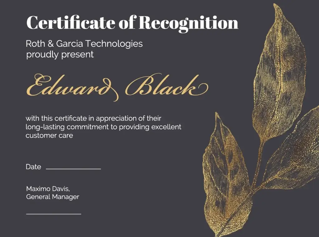 11 Certificate of Recognition