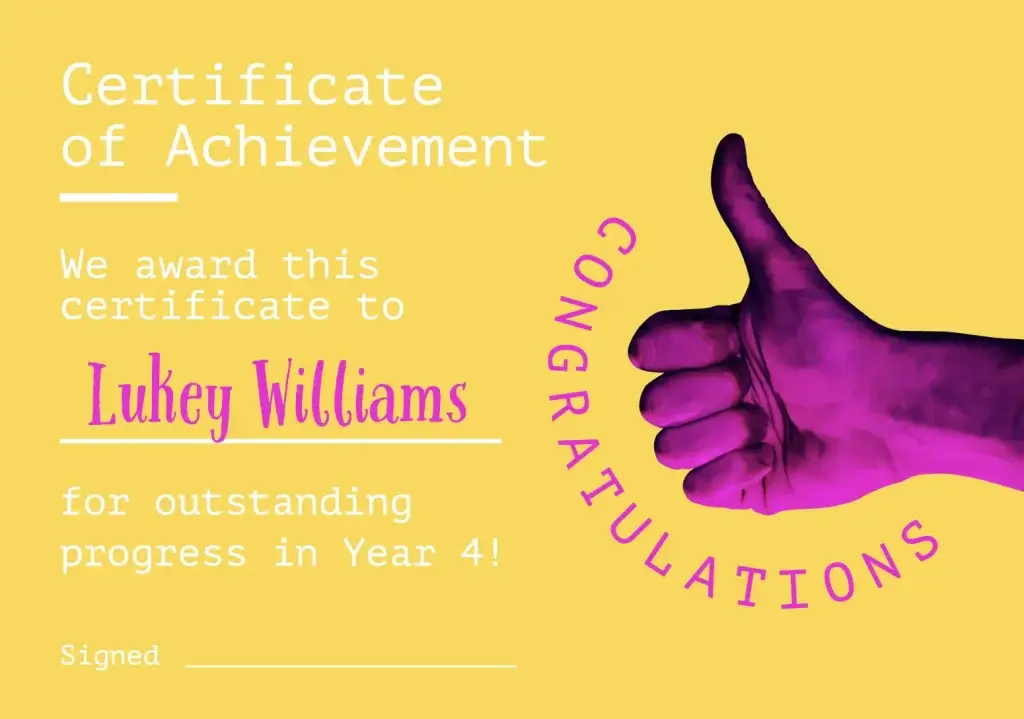 3 Certificate of achievement
