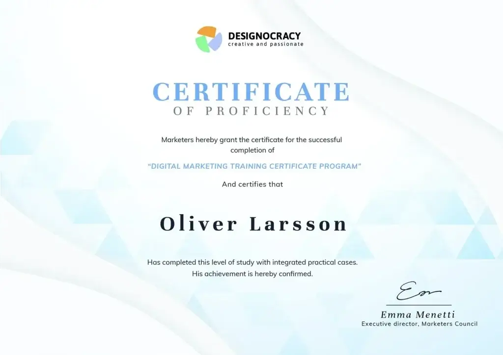 7 Certificate of Proficiency