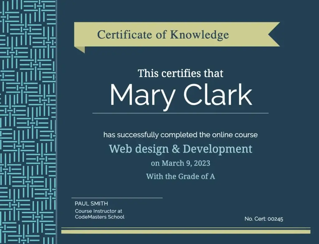 Certificate of Knowledge