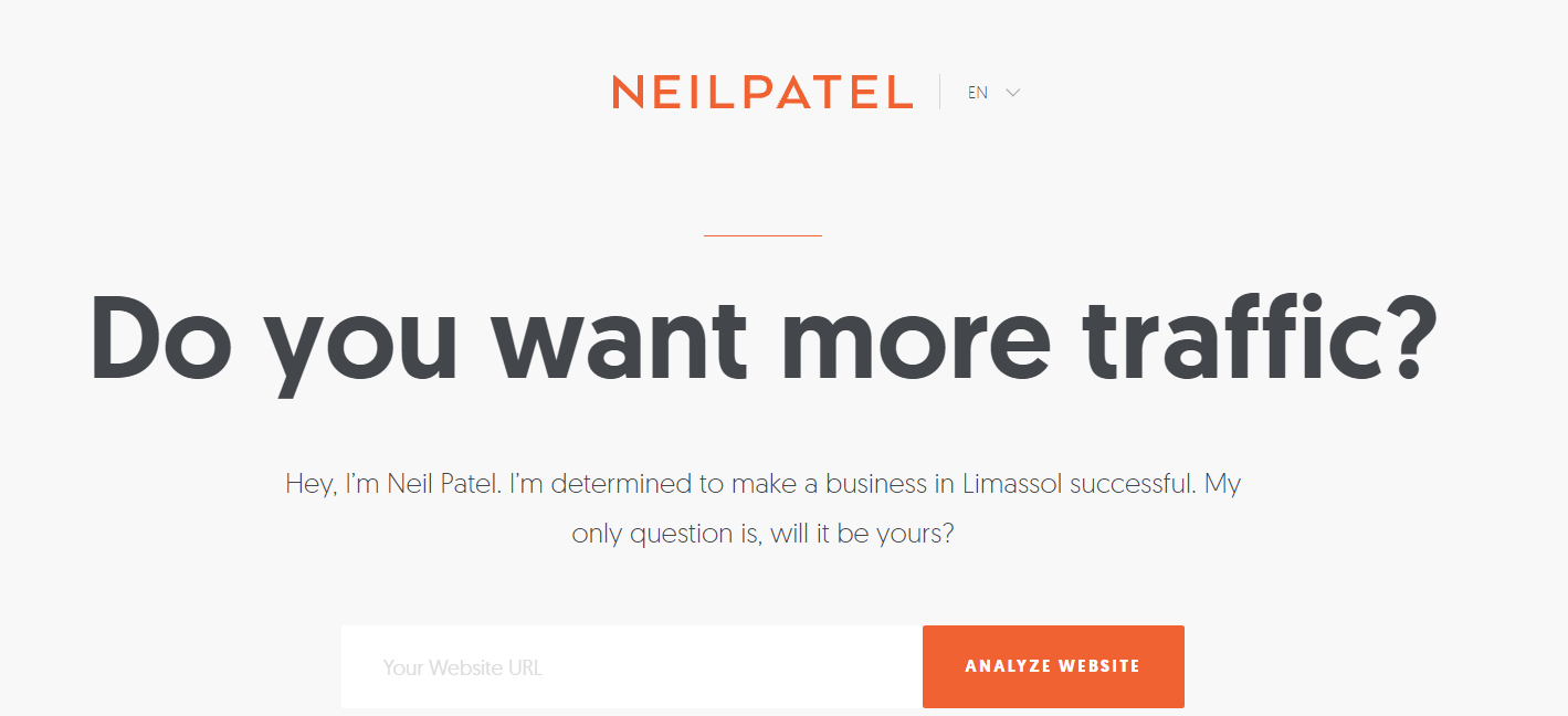 A screenshot showing Neil Patel's website.