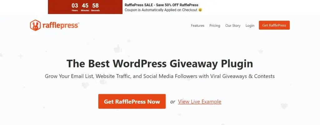 rafflepress website screenshot