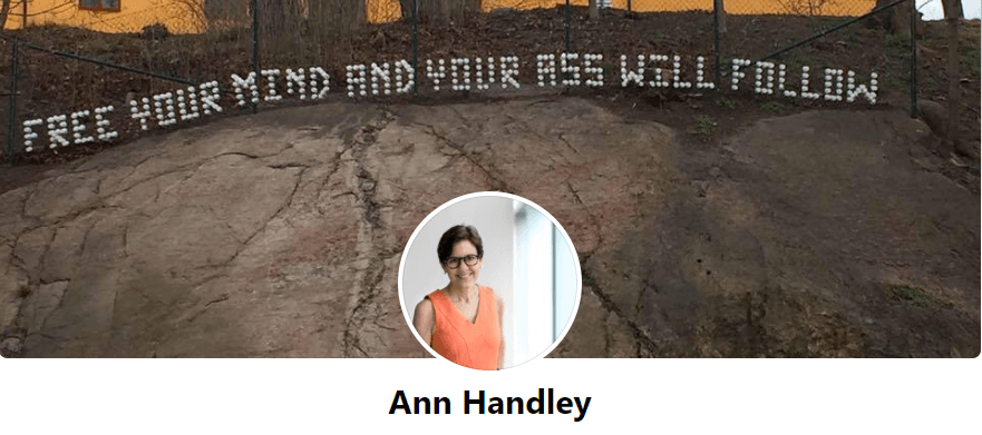 A screenshot of Ann Handley's Facebook banner.