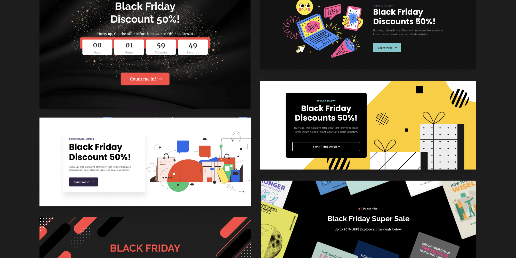 Black Friday page builder templates