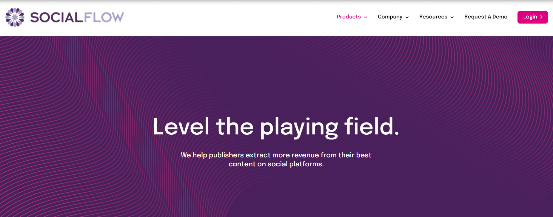 A screenshot of SocialFlow website.
