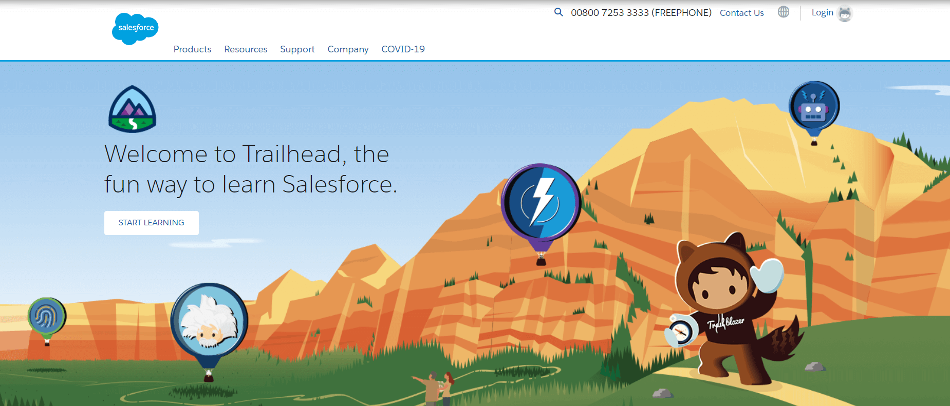 A screenshot of Salesforce academy website.