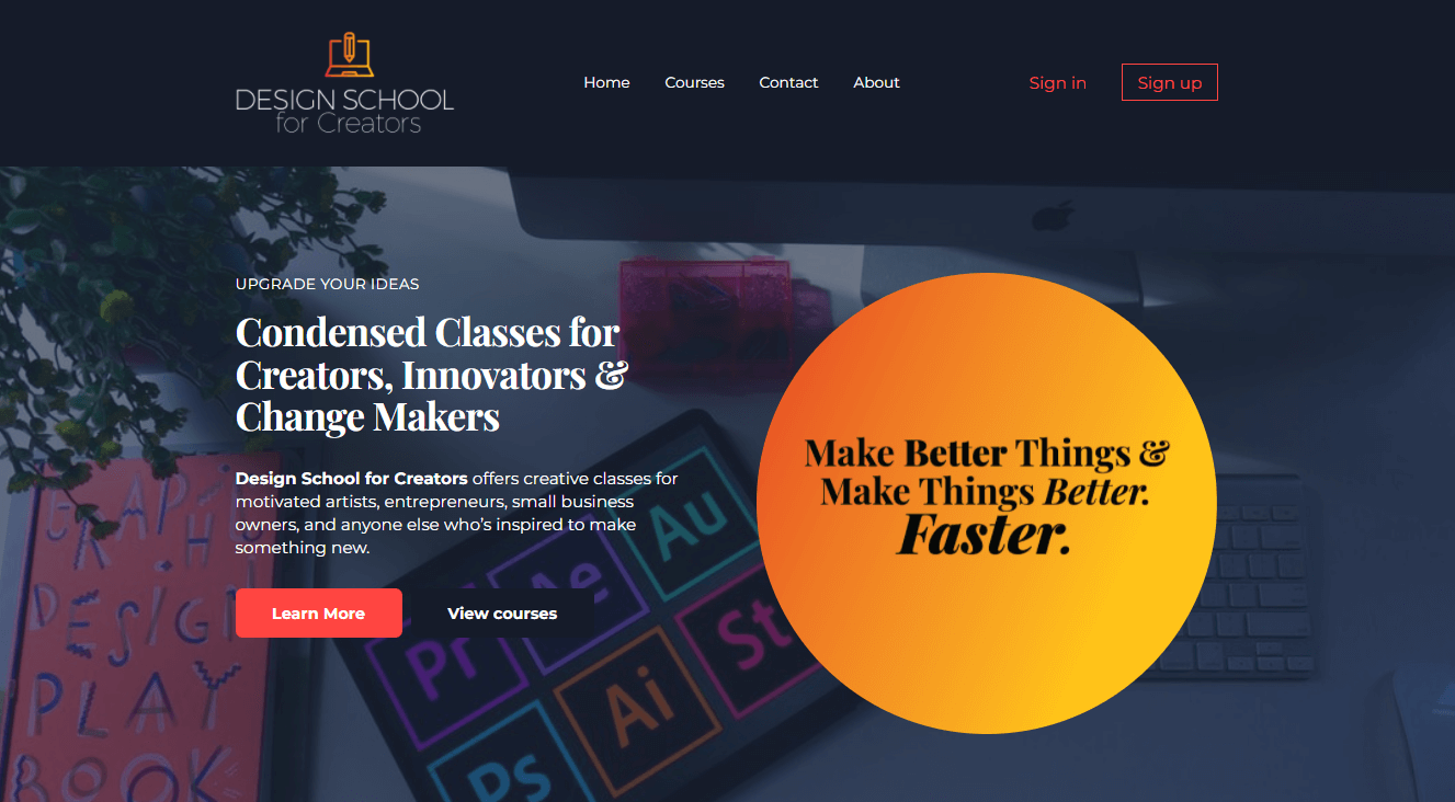 Example of a design school for creators.