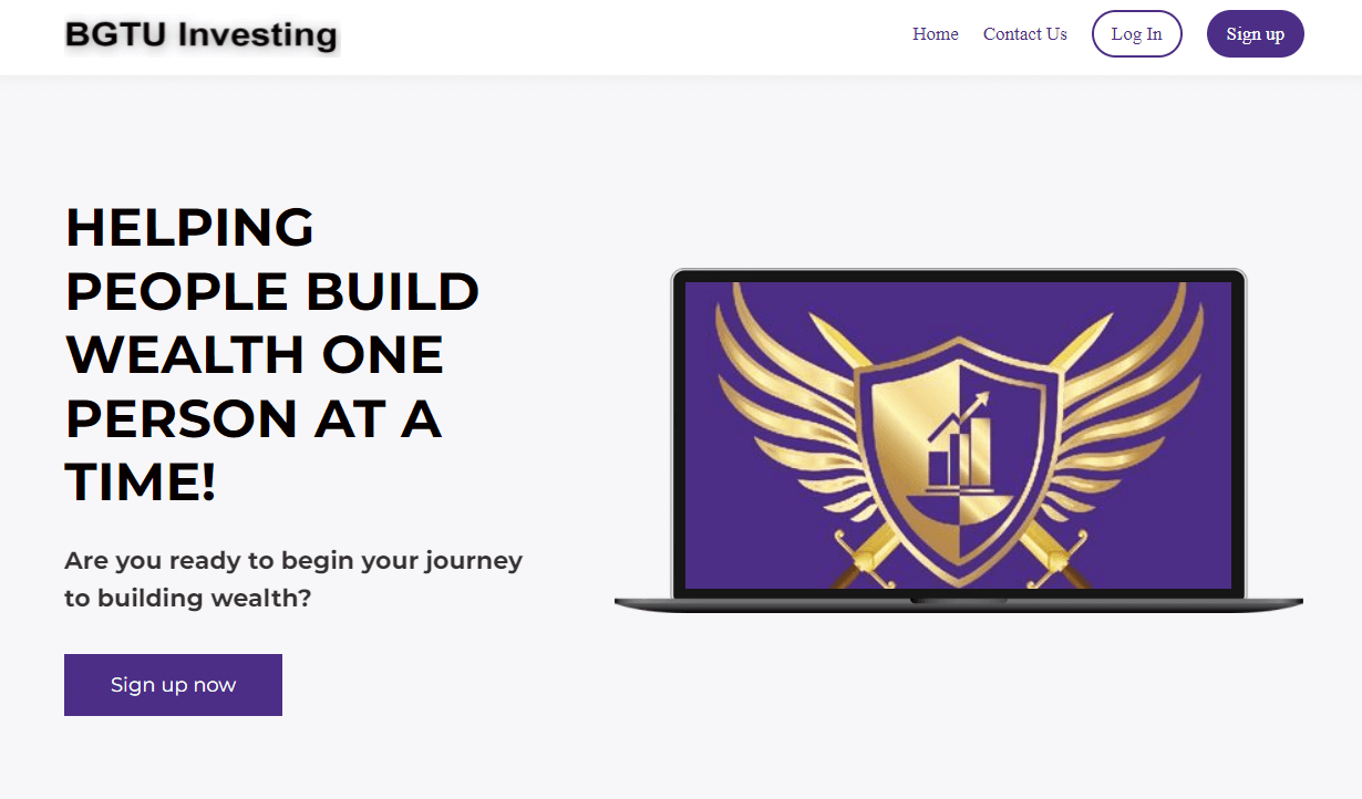 BGTU Investing website screenshot