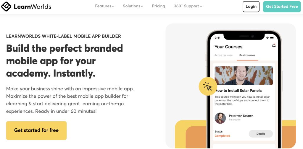 LearnWorlds mobile app builder