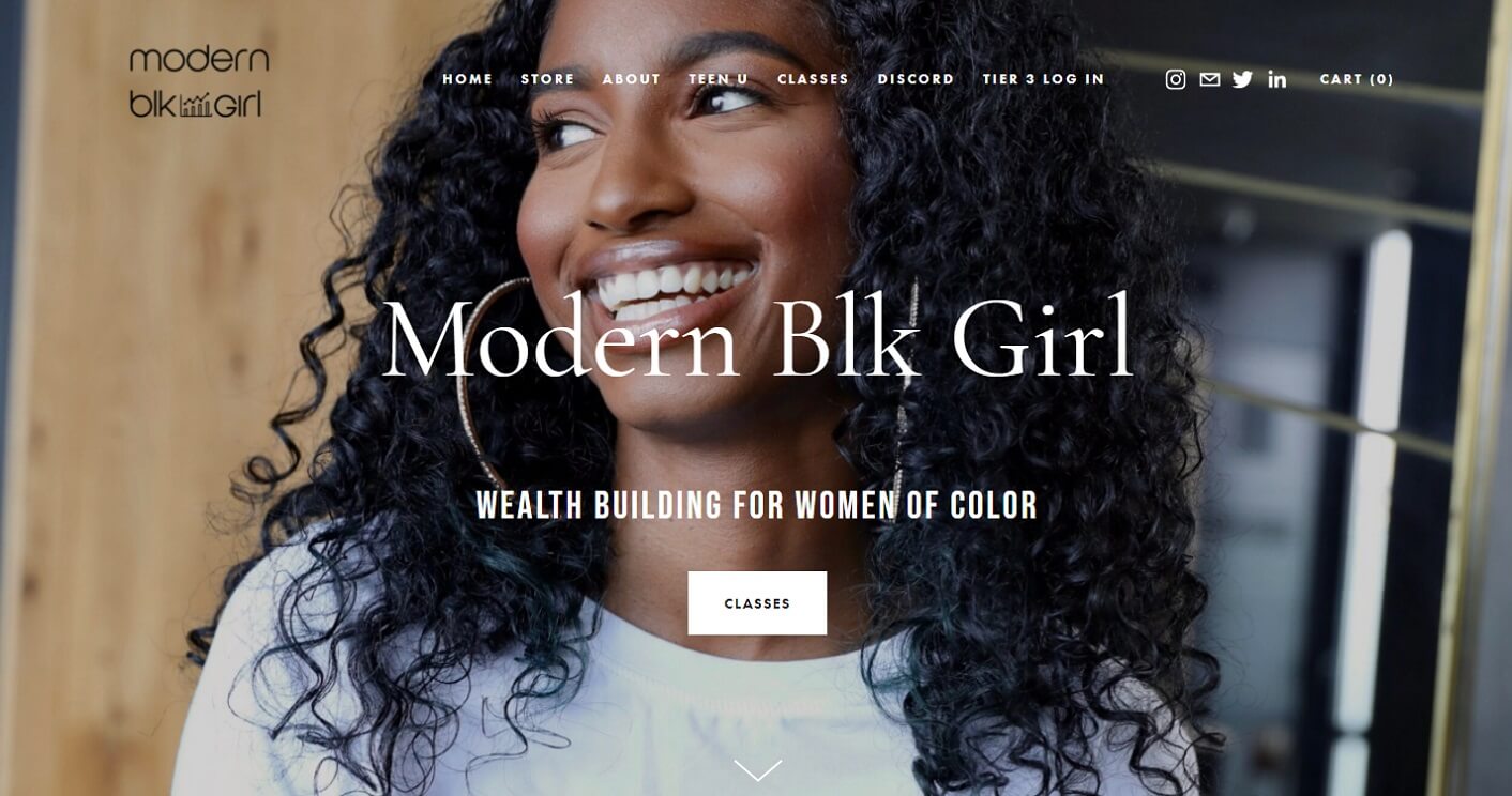 Modern Blk Girl website screenshot