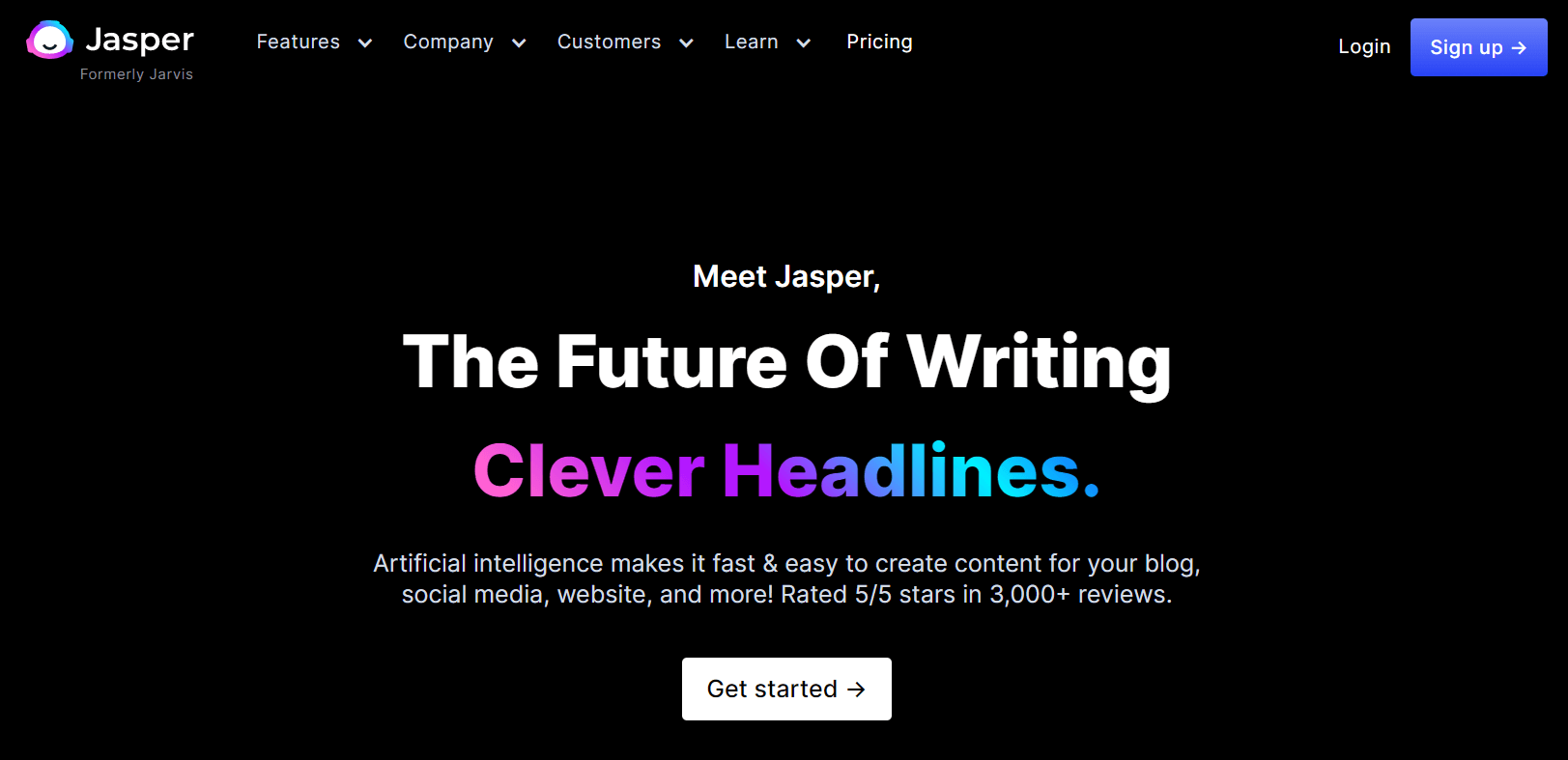 screenshot from Jasper AI writing tool