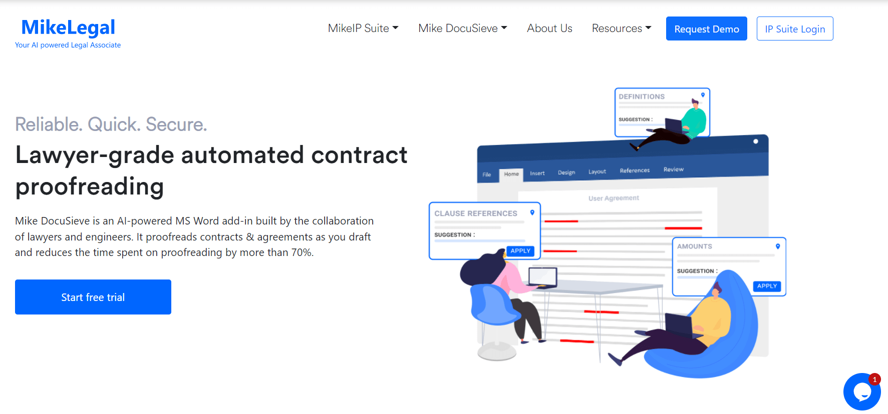 screenshot from MikeLegal AI writing tool