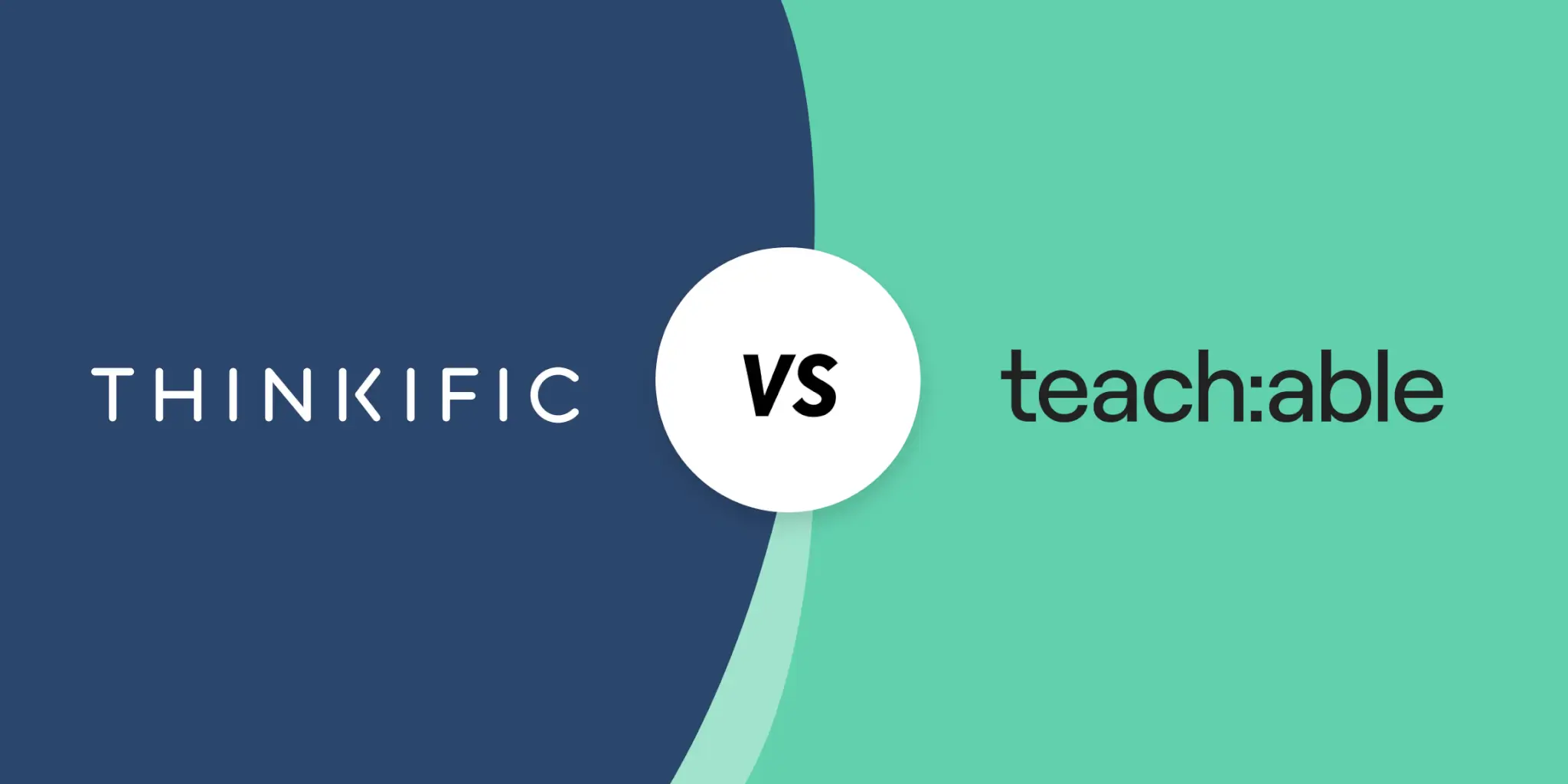 Comparison between Thinkific vs Teachable cover image.