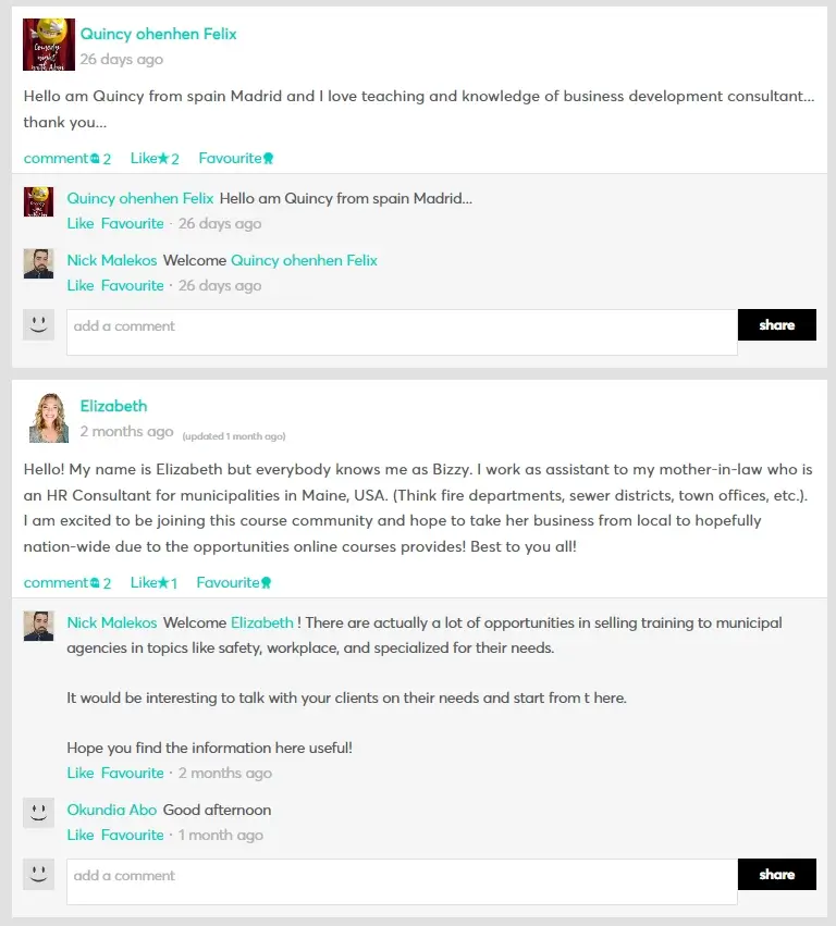LearnWorlds learning community screenshot